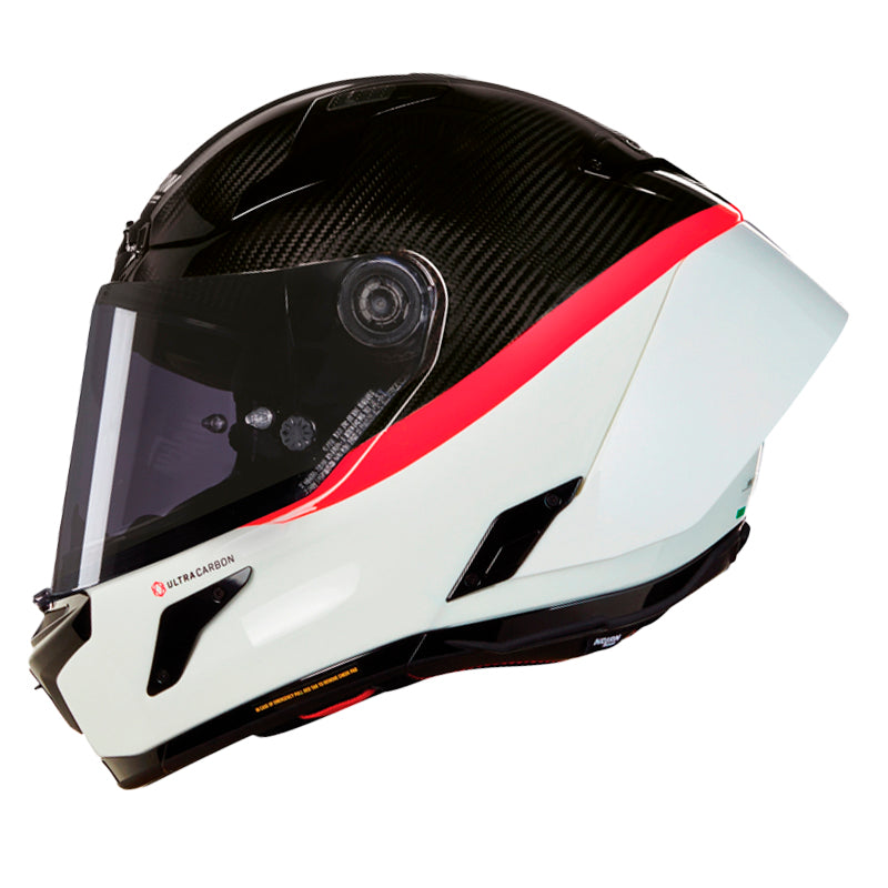 Casco Nolan X-804 Rs Ultra Carbon D.O.C Negro Blanco Visor Smoke