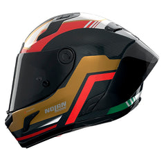 Casco Nolan X-804 Rs Ultra Carbon Piega (366) Dorado Rojo Visor Smoke