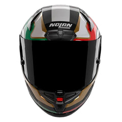 Casco Nolan X-804 Rs Ultra Carbon Piega (366) Dorado Rojo Visor Smoke