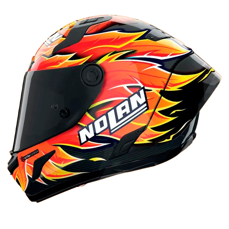 Casco Nolan X-804 Rs Ultra Carbon Replica Iannone (368) Negro Rojo Visor Smoke