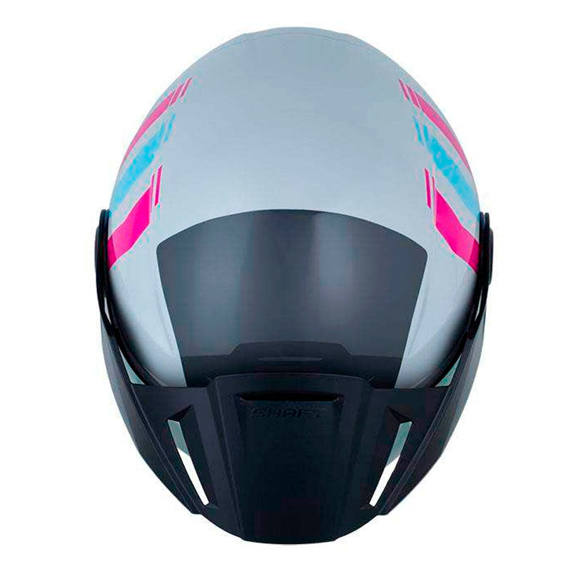 Casco Shaft 212 Flygod Gris Fucsia Visor Revo Morado