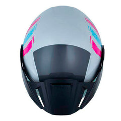 Casco Shaft 212 Flygod Gris Fucsia Visor Revo Morado