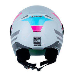 Casco Shaft 212 Flygod Gris Fucsia Visor Revo Morado