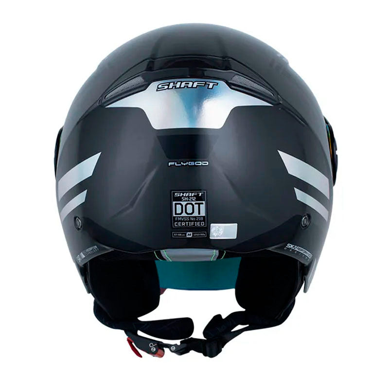 Casco Shaft 212 Flygod Gris Negro Visor Revo Rojo