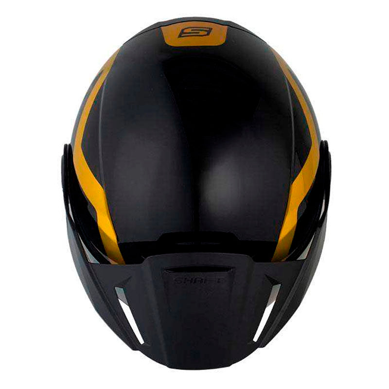 Casco Shaft 212 Holosymbol Negro Holografico Dorado Visor Iridium Dorado