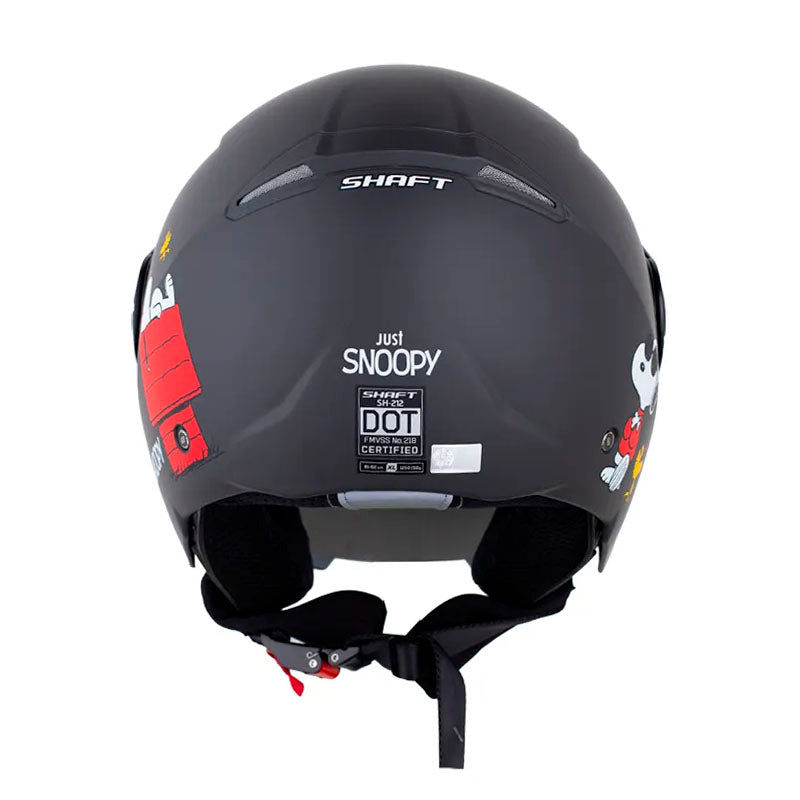 Casco Shaft 212 Just Snoopy Negro Rojo Visor Iridium Azul