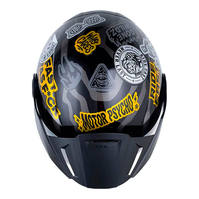 Casco Shaft 212 Paste Negro Holografico Dorado Visor Iridium Dorado