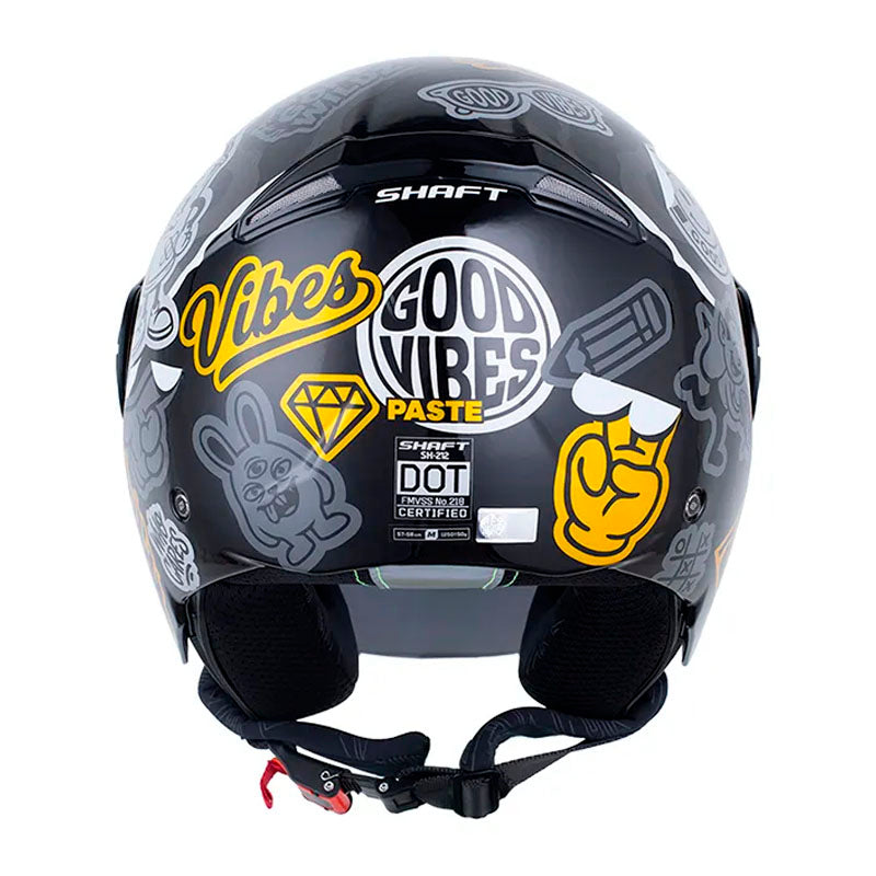 Casco Shaft 212 Paste Negro Holografico Dorado Visor Iridium Dorado