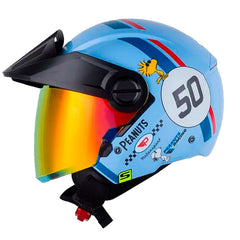 Casco Shaft 212 Peanuts Motorsports Azul Visor Revo Rojo