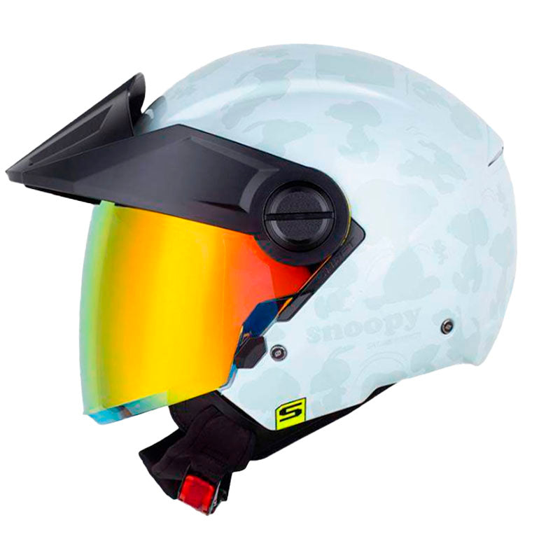 Casco Shaft 212 Snoopy The Dog Gris Visor Revo Rojo