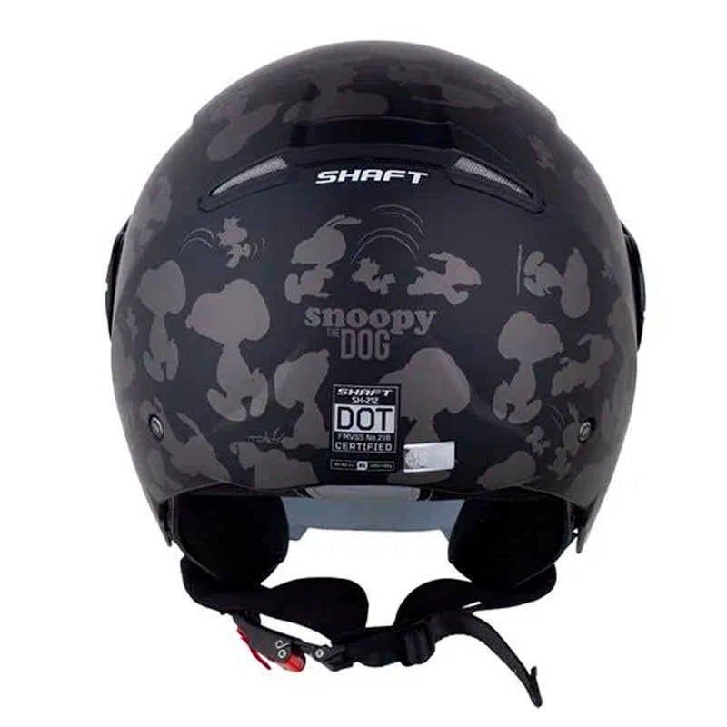 Casco Shaft 212 Snoopy The Dog Negro Gris Visor Smoke