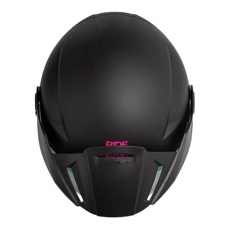 Casco Shaft 212 Solid Negro Fucsia Visor Revo Morado