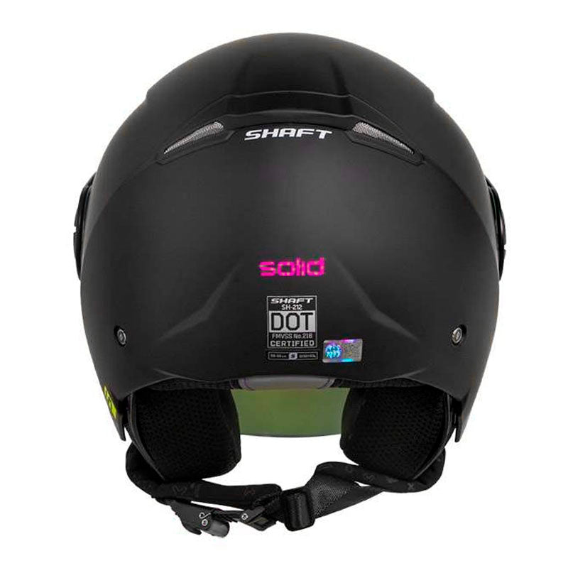 Casco Shaft 212 Solid Negro Fucsia Visor Revo Morado