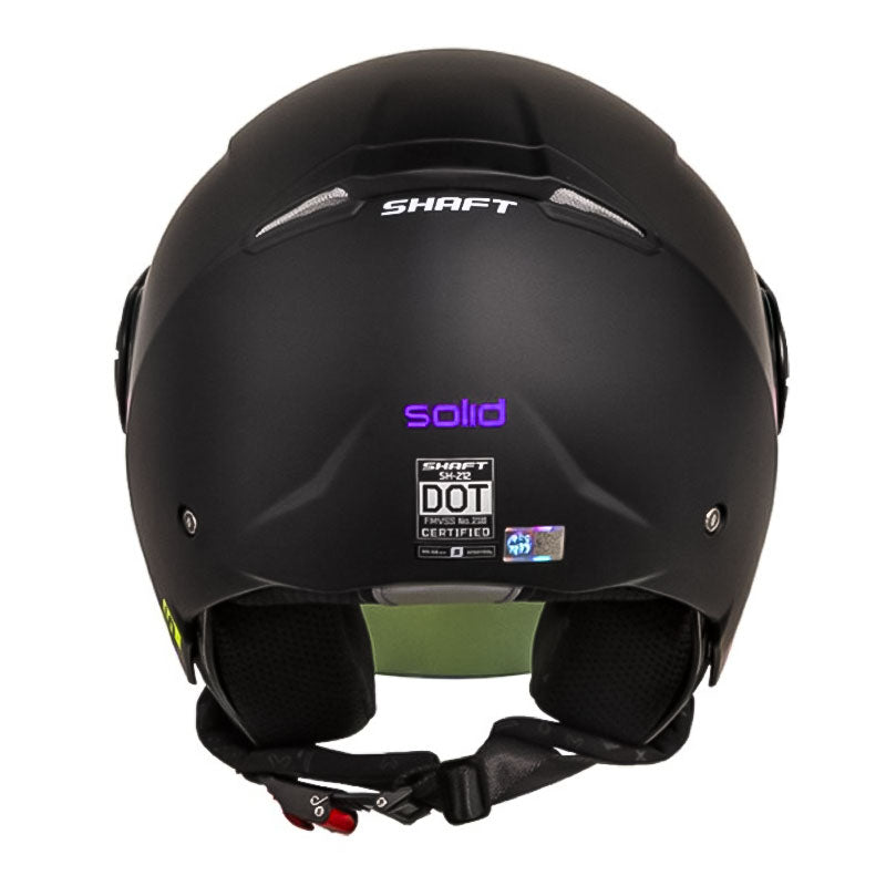 Casco Shaft 212 Solid Negro Morado Visor Iridium Morado