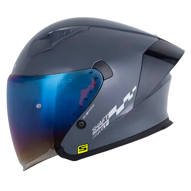 Casco Shaft 226 Gt Solid Gris Silver Visor Iridium Azul
