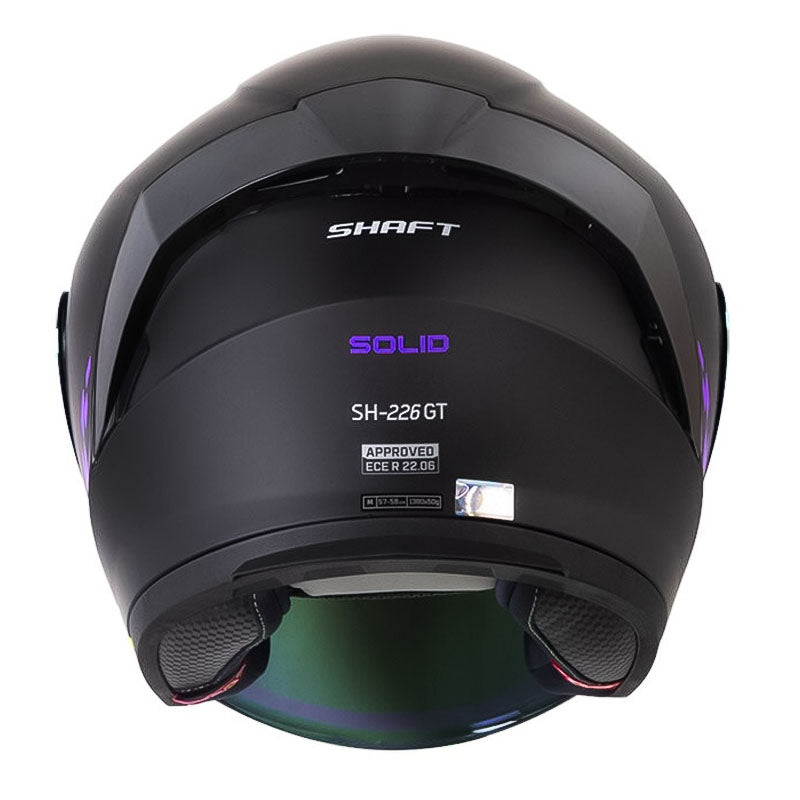 Casco Shaft 226 Gt Solid Negro Morado Visor Revo Morado