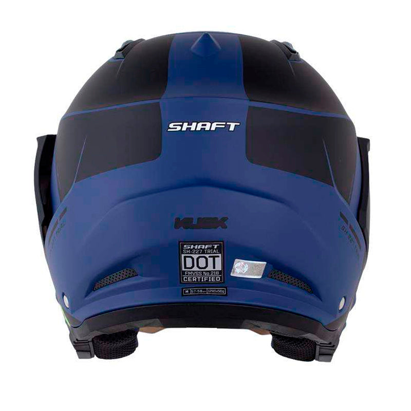 Casco Shaft 227 Trial Kusk Azul Negro Visor Iridium Azul