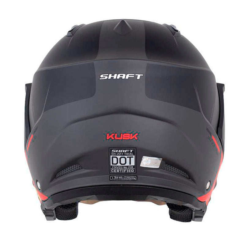 Casco Shaft 227 Trial Kusk Gris Rojo Visor Iridium Azul