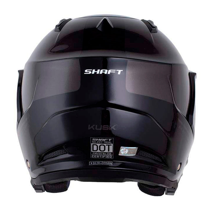 Casco Shaft 227 Trial Kusk Negro Gris Visor Revo Rojo