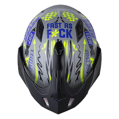 Casco Shaft 227 Trial Rush Gris Negro Visor Iridium Azul