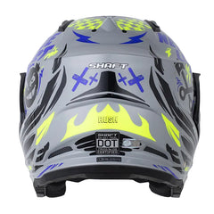 Casco Shaft 227 Trial Rush Gris Negro Visor Iridium Azul