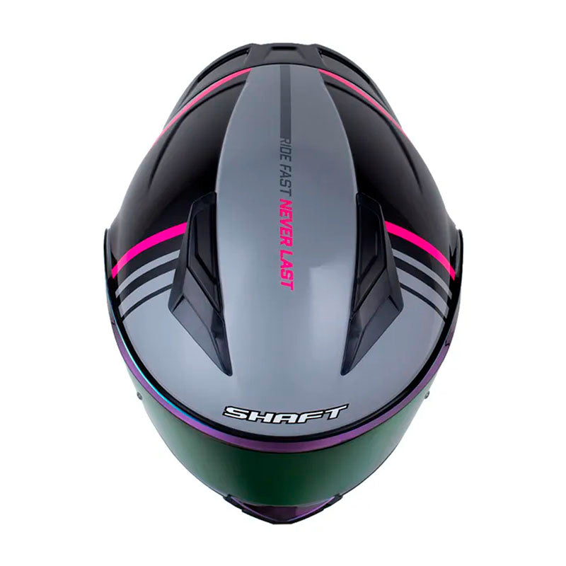 Casco Shaft 3820 Sp Prix Gris Fucsia Visor Revo Morado