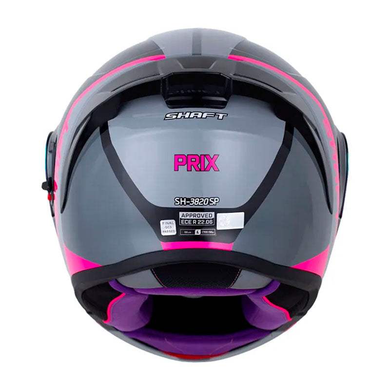 Casco Shaft 3820 Sp Prix Gris Fucsia Visor Revo Morado