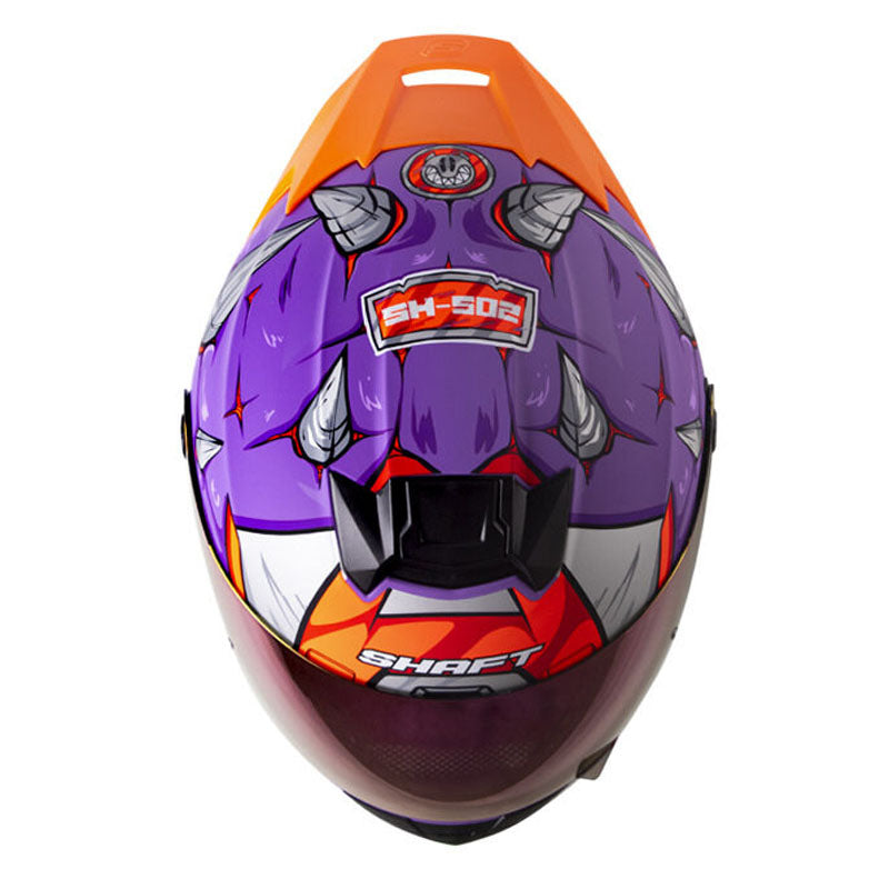 Casco Shaft 502sp Eldymon Morado Naranja Visor Iridium Morado