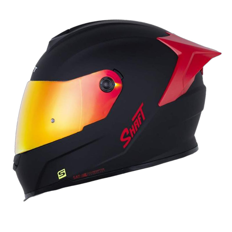 Casco Shaft 502sp Solid Negro Rojo Visor Revo Rojo