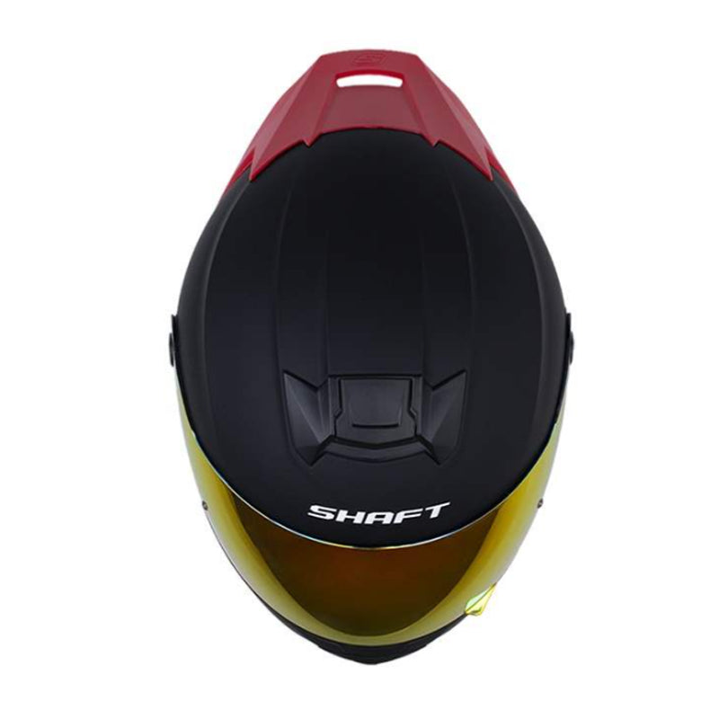 Casco Shaft 502sp Solid Negro Rojo Visor Revo Rojo