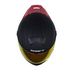 Casco Shaft 502sp Solid Negro Rojo Visor Revo Rojo