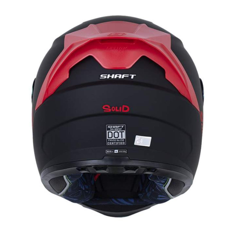 Casco Shaft 502sp Solid Negro Rojo Visor Revo Rojo