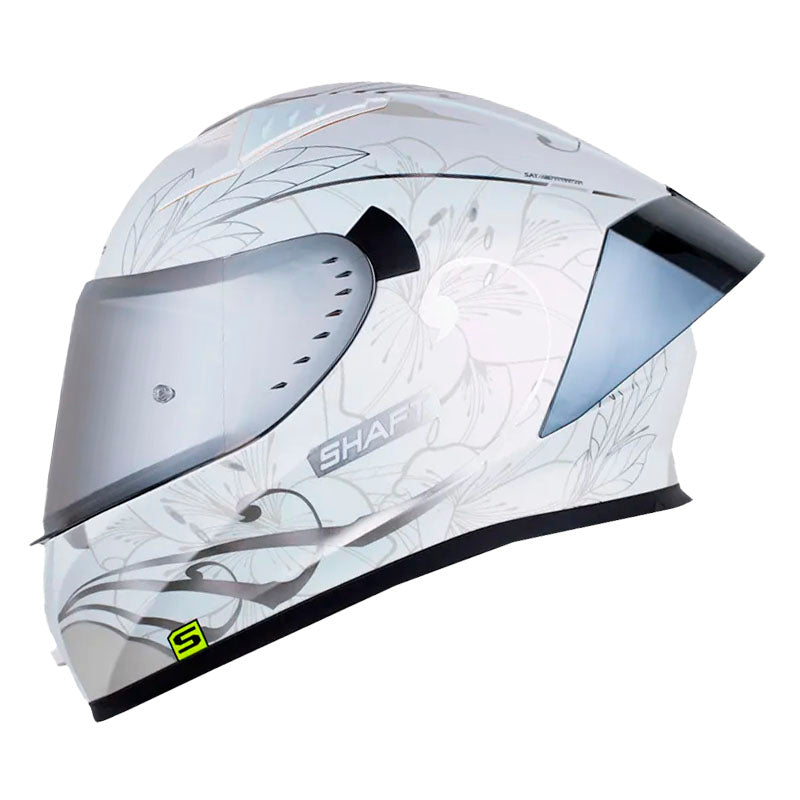 Casco Shaft 526Sp Evo Ornam Camaleon Blanco Holografico Silver Visor Iridium Silver