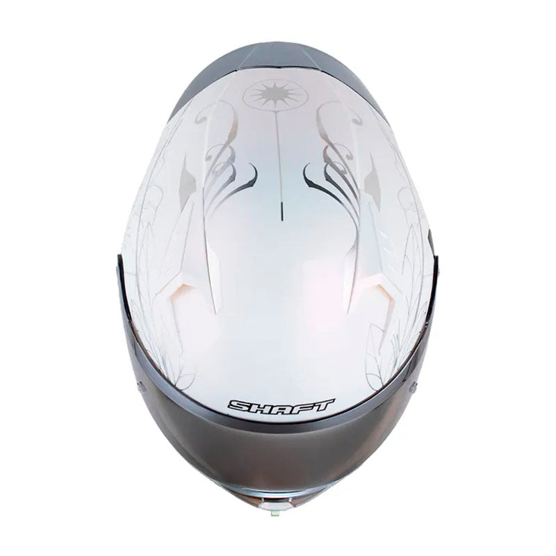 Casco Shaft 526Sp Evo Ornam Camaleon Blanco Holografico Silver Visor Iridium Silver