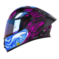 Casco Shaft 526Sp Evo Ragnar Negro Morado Visor Iridium Azul