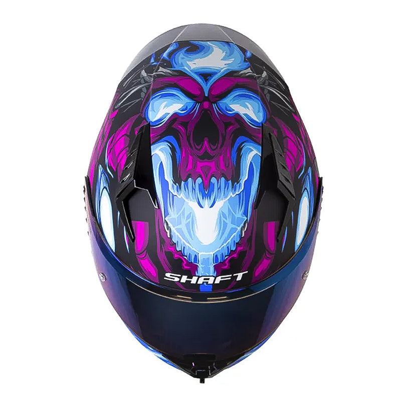 Casco Shaft 526Sp Evo Ragnar Negro Morado Visor Iridium Azul