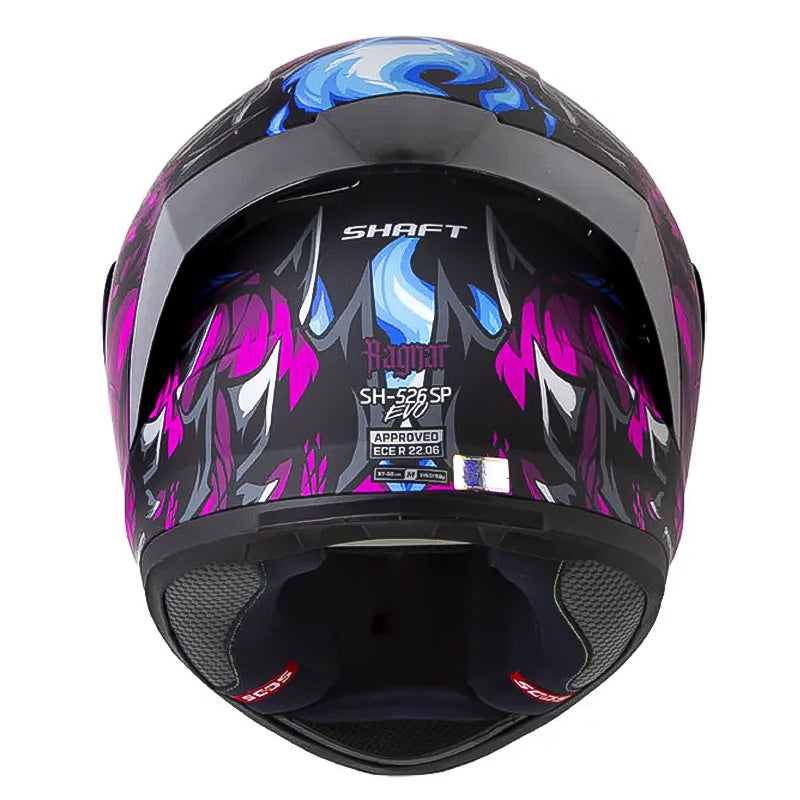 Casco Shaft 526Sp Evo Ragnar Negro Morado Visor Iridium Azul