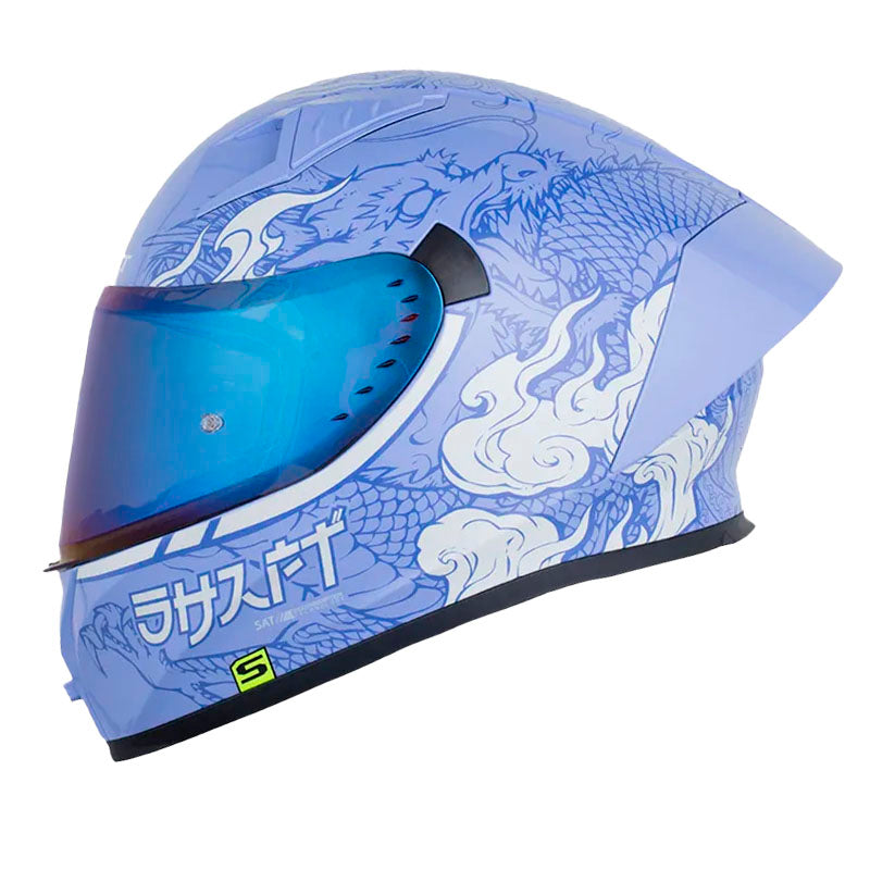 Casco Shaft 526Sp Evo Saoru Morado Blanco Visor Iridium Azul