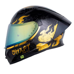 Casco Shaft 526Sp Evo Saoru Negro Holografico Dorado Visor Iridium Dorado