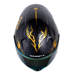 Casco Shaft 526Sp Evo Saoru Negro Holografico Dorado Visor Iridium Dorado