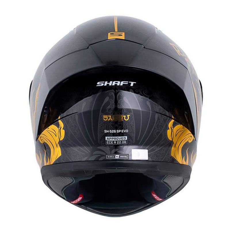 Casco Shaft 526Sp Evo Saoru Negro Holografico Dorado Visor Iridium Dorado