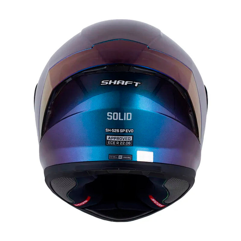 Casco Shaft 526Sp Evo Solid V2 Camaleon Silver Visor Iridium Azul