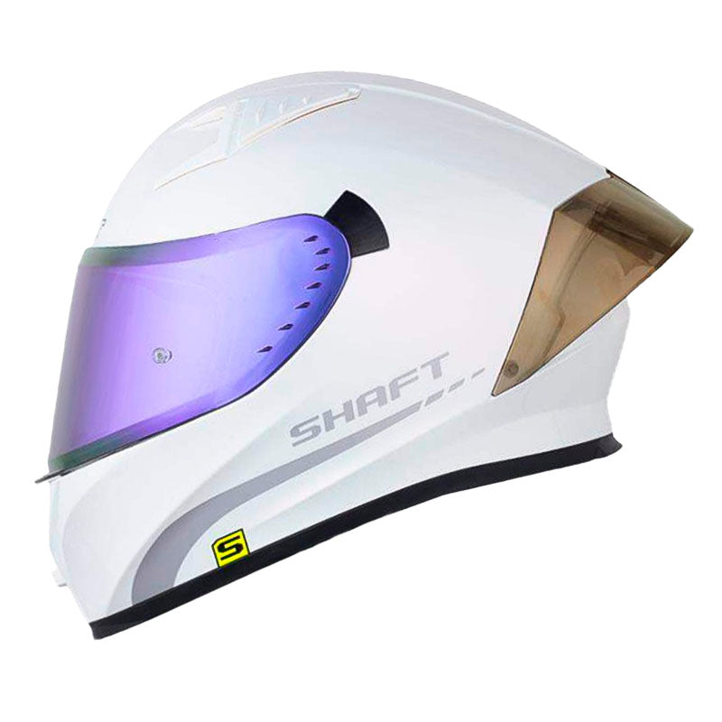 Casco Shaft 526Sp Evo Solid V2 Camaleon Silver Visor Revo Morado
