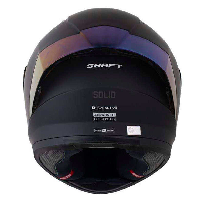 Casco Shaft 526Sp Evo Solid V2 Negro Gris Visor Iridium Azul