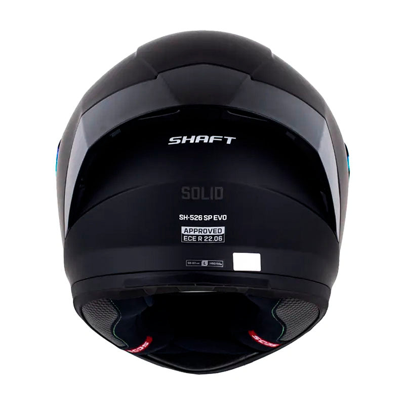 Casco Shaft 526Sp Evo Solid V2 Negro Gris Visor Revo Rojo