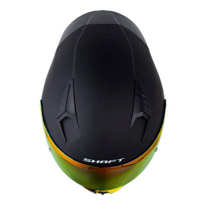 Casco Shaft 526Sp Evo Solid V2 Negro Holografico Silver Visor Revo Rojo
