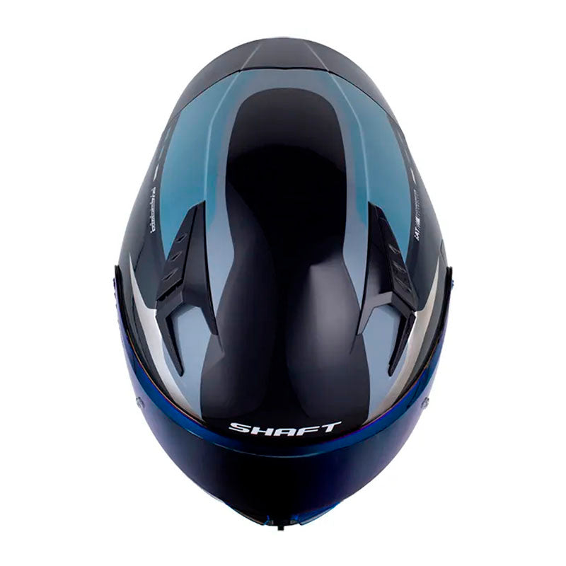 Casco Shaft 526Sp Evo Str Azul Holografico Silver Visor Iridium Azul