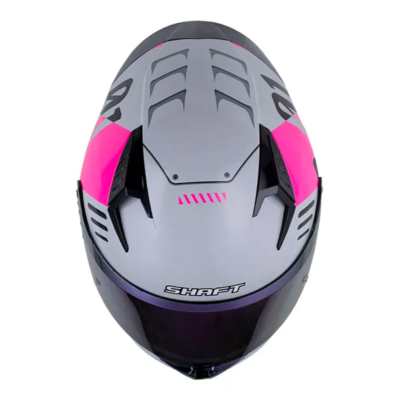 Casco Shaft 526Sp Evo Troy Gris Fucsia Visor Revo Morado