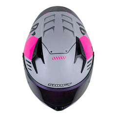 Casco Shaft 526Sp Evo Troy Gris Fucsia Visor Revo Morado