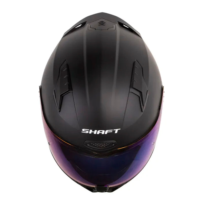 Casco Shaft 532Dv Solid Negro Gris Visor Iridium Azul
